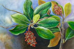 Fall Magnolia Branch_ watercolor